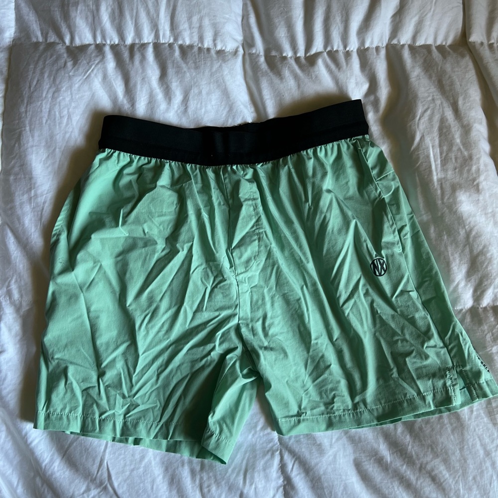 ✨ Nemesis X blue workout shorts size L with zipper on back pocket